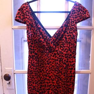 Forever 21 + (Plus) Red Leopard Bodycon Dress